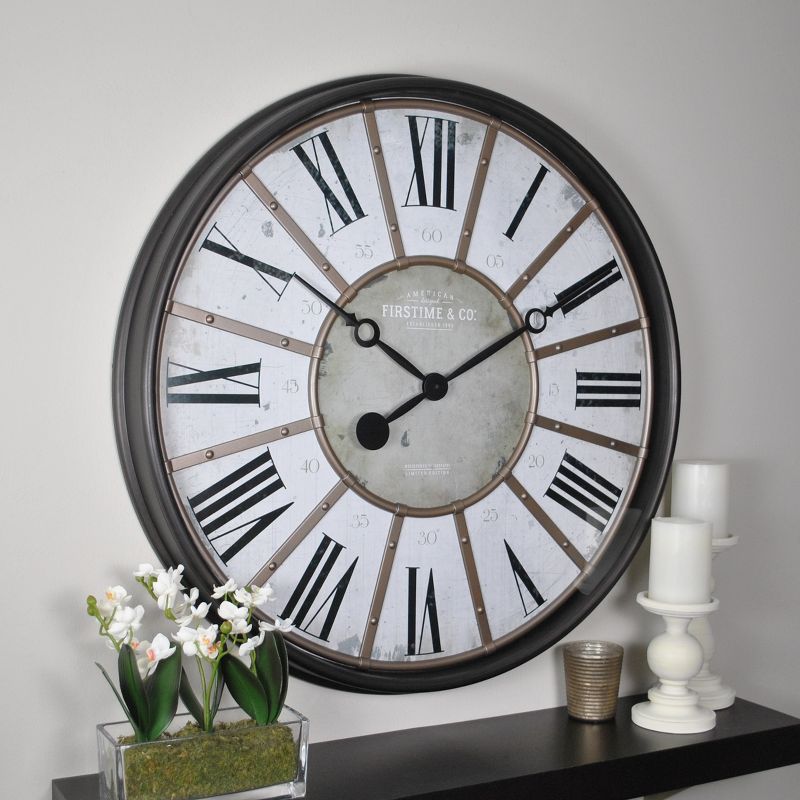 29" Roman Farmhouse Wall Clock Oil Rubbed Bronze - FirsTime & Co.