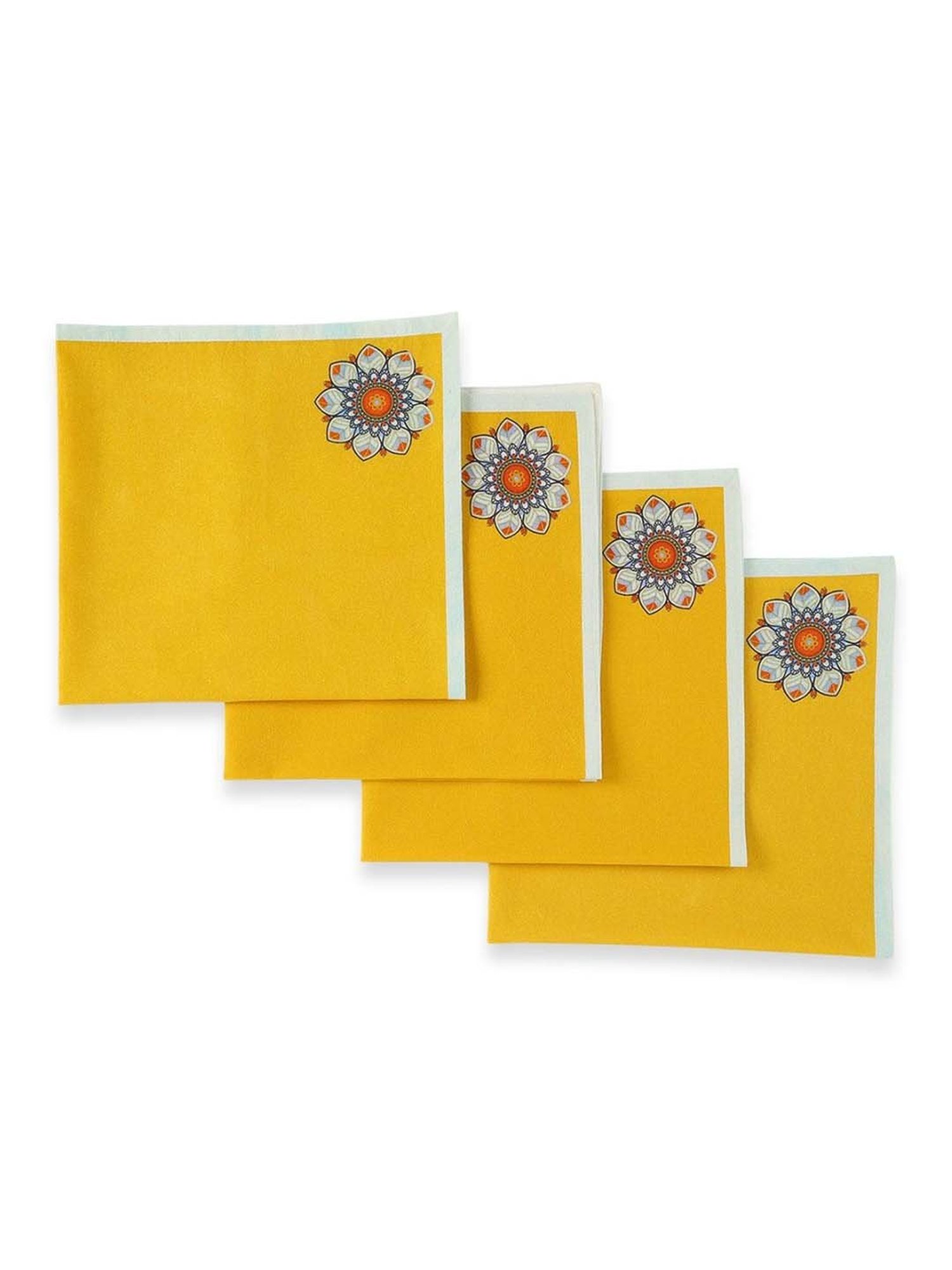 Home4U 'ISMERIE' Mustard Cotton 50 cm Napkin - Set of 4