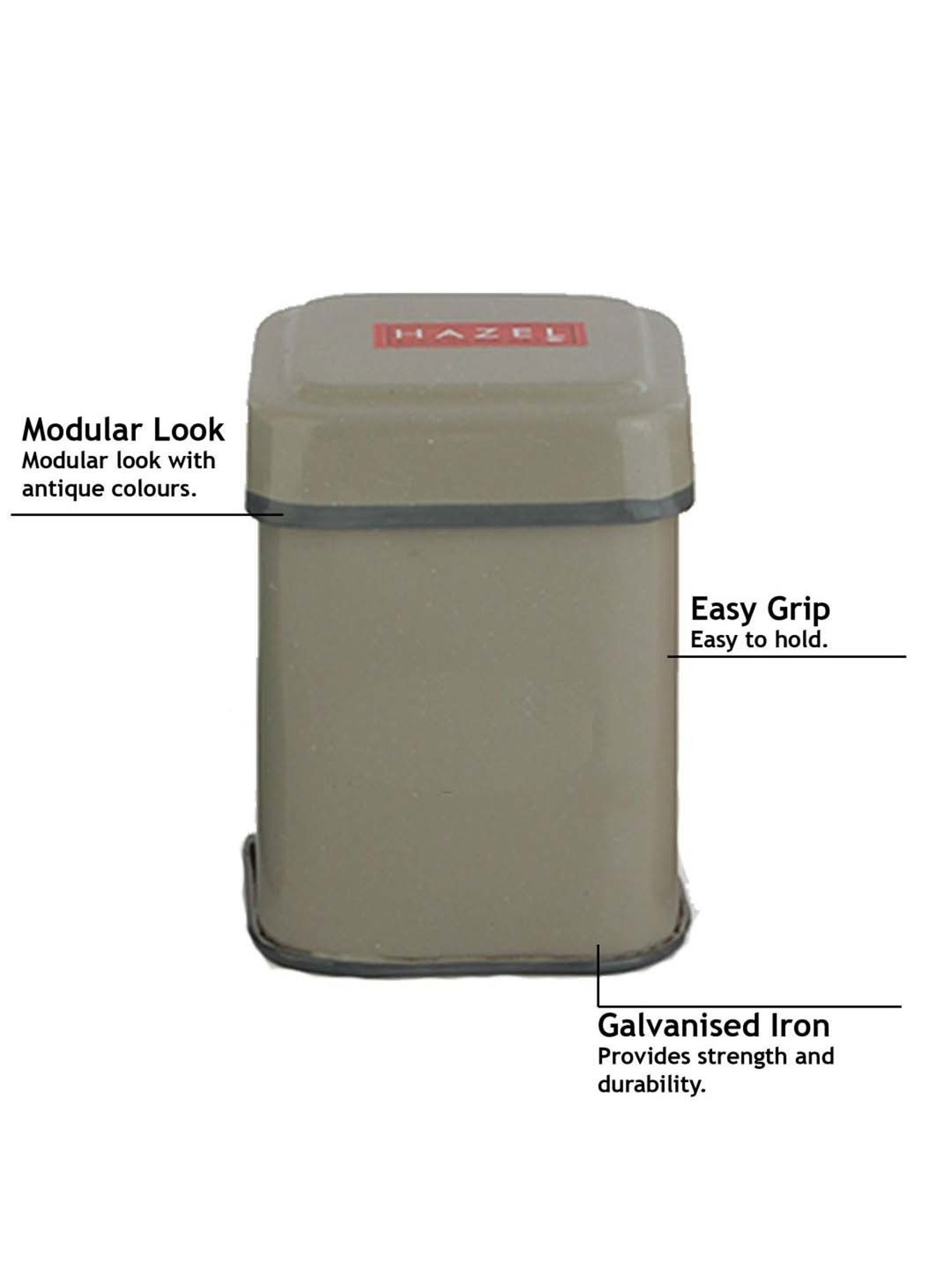 HAZEL Multicolor Iron Square Jar Storage Container (0.265 L) - Set of 4