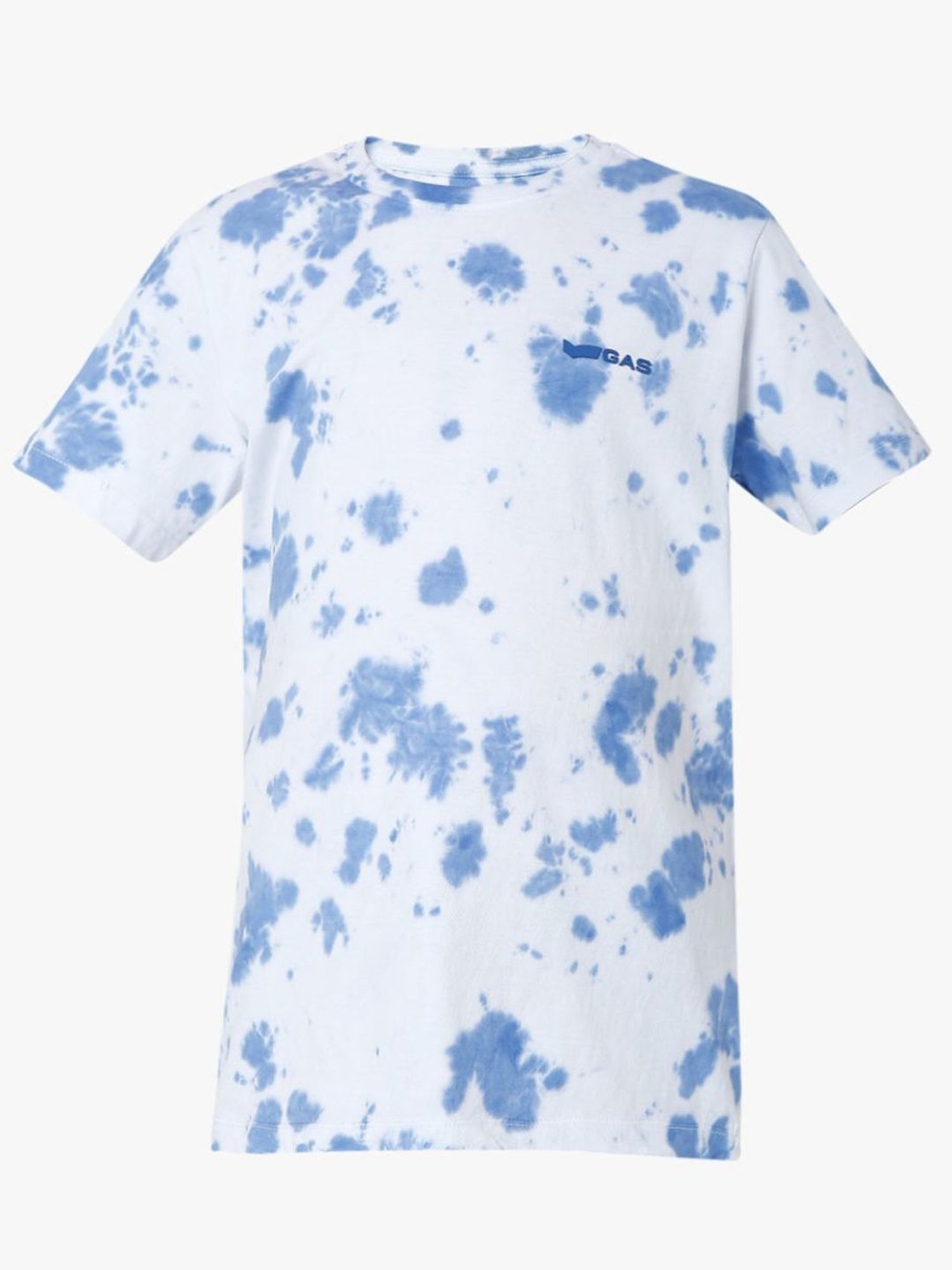 Gas Kids Blue & White Cotton Over Dyed T-Shirt