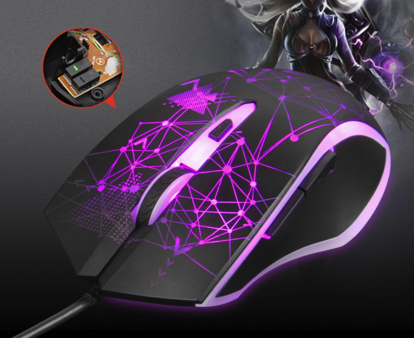 Ajazz AK35IGT Ergonomic Design, Cool Exterior USB Wired N-key Rollover White Backlit Blue Mechanical  Gaming Keyboard And AJ107 2400DPI  Mouse Combo For Office And Game - Black