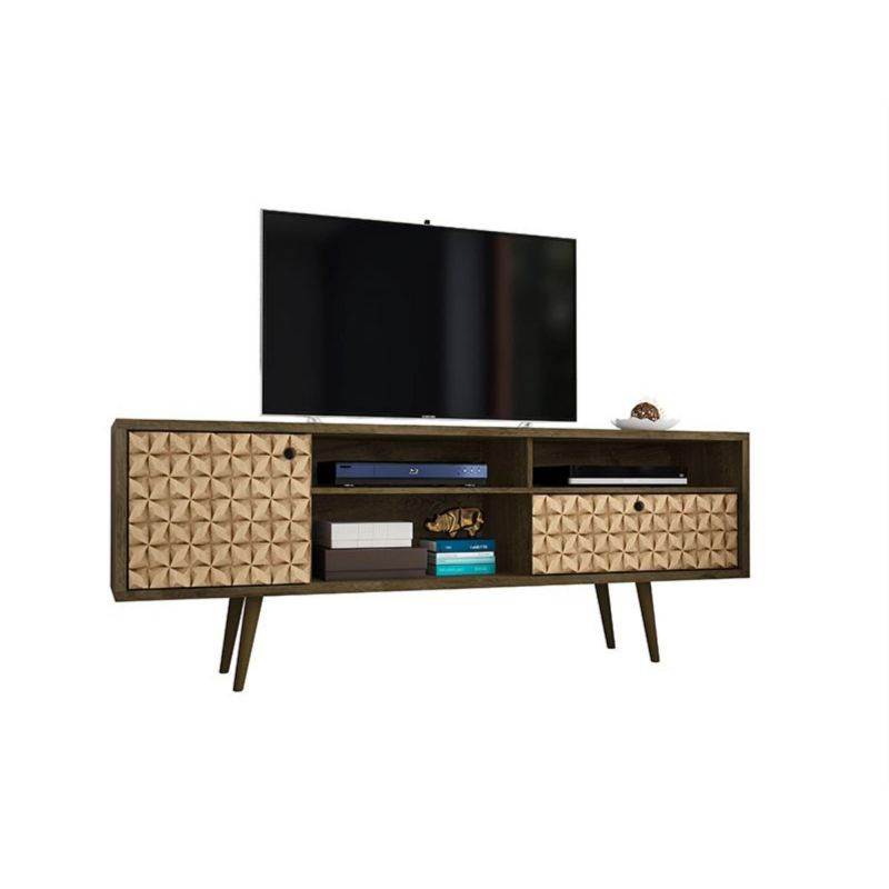 manhattan comfort 202amc97 liberty large midcentury modern tv stand, brown/3d print