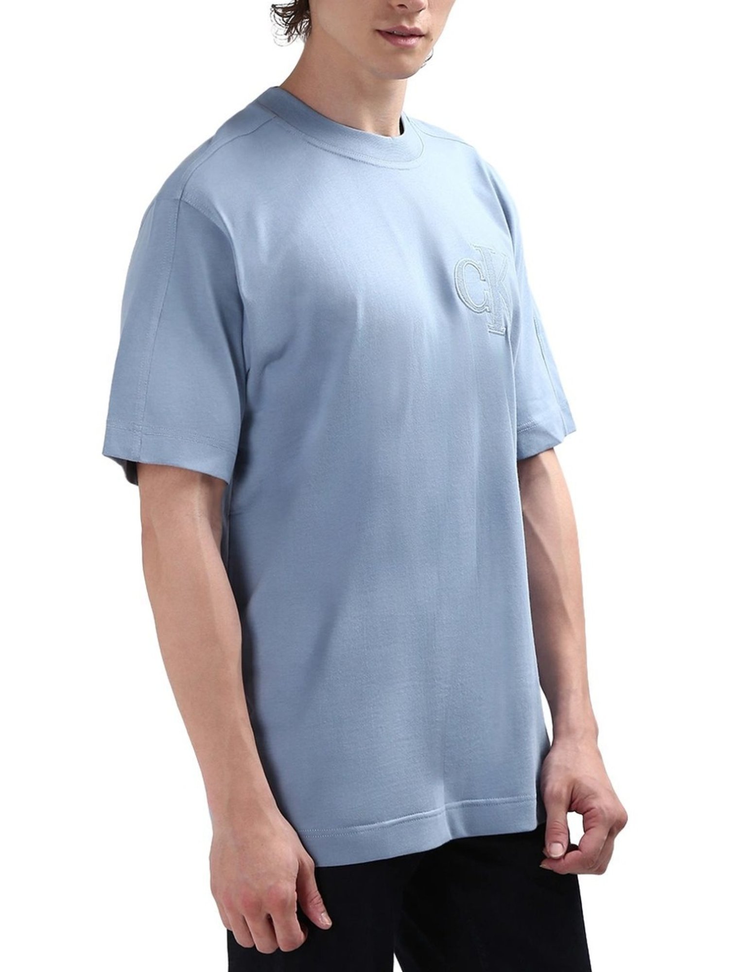 Calvin Klein Blue Cotton Relaxed Fit T-Shirt