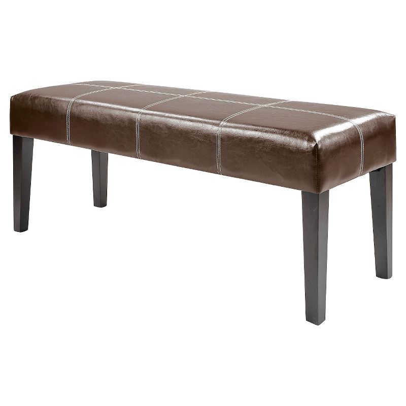 Antonio 47" Bench In Dark Brown Bonded Leather - CorLiving