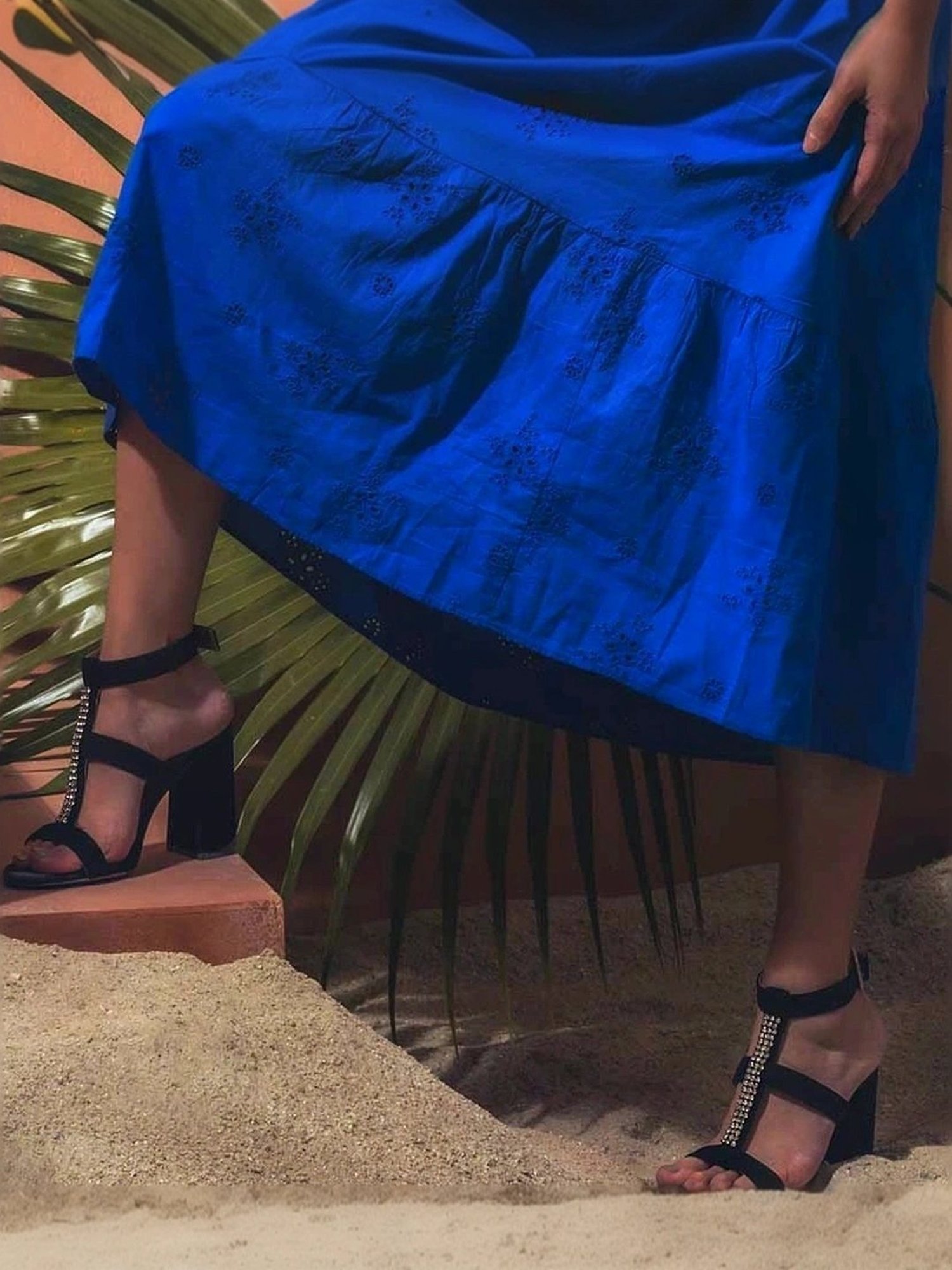 Saint G Women's Black Ankle Strap Sandals