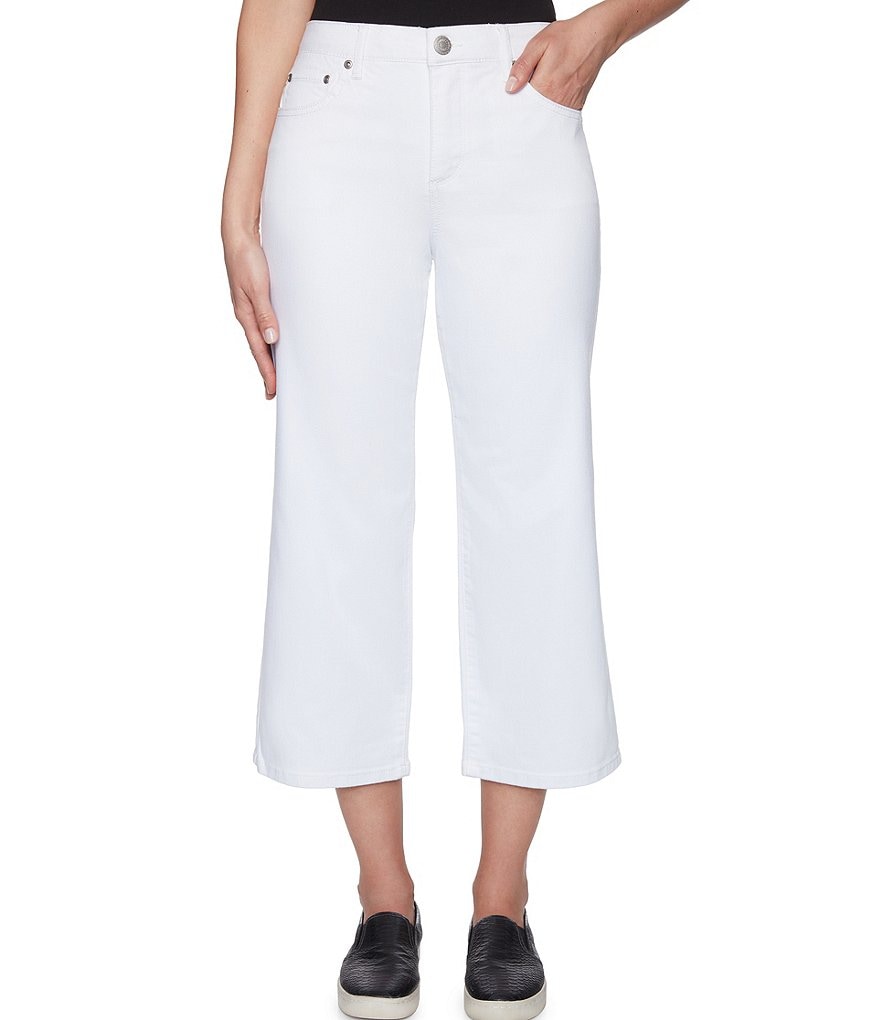 Ruby Rd. Soft Colored Stretch Denim Flared Leg Cropped Pants