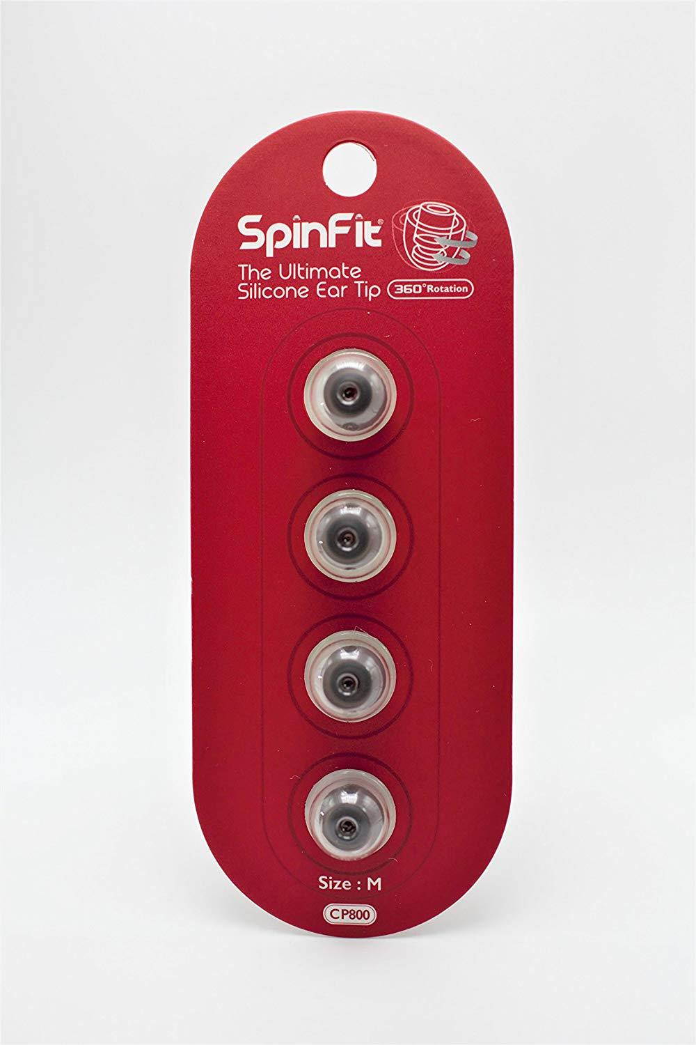 SpinFit CP800-M &ndash; Patented Silicone Eartips for Replacement (2 Pairs, Medium) (2mm Nozzle Dia.)