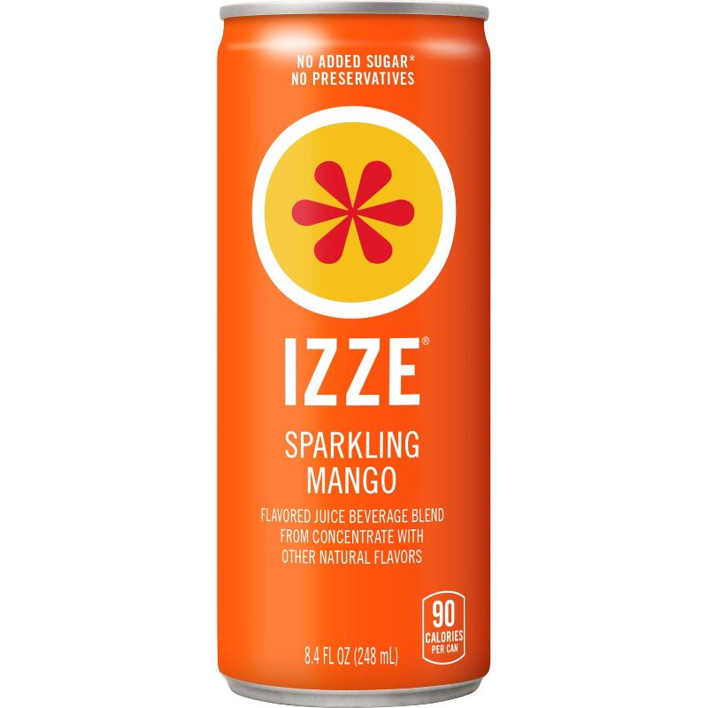 IZZE Sparkling Mango Flavored Juice Beverage - 8.4 fl oz Cans/4pk
