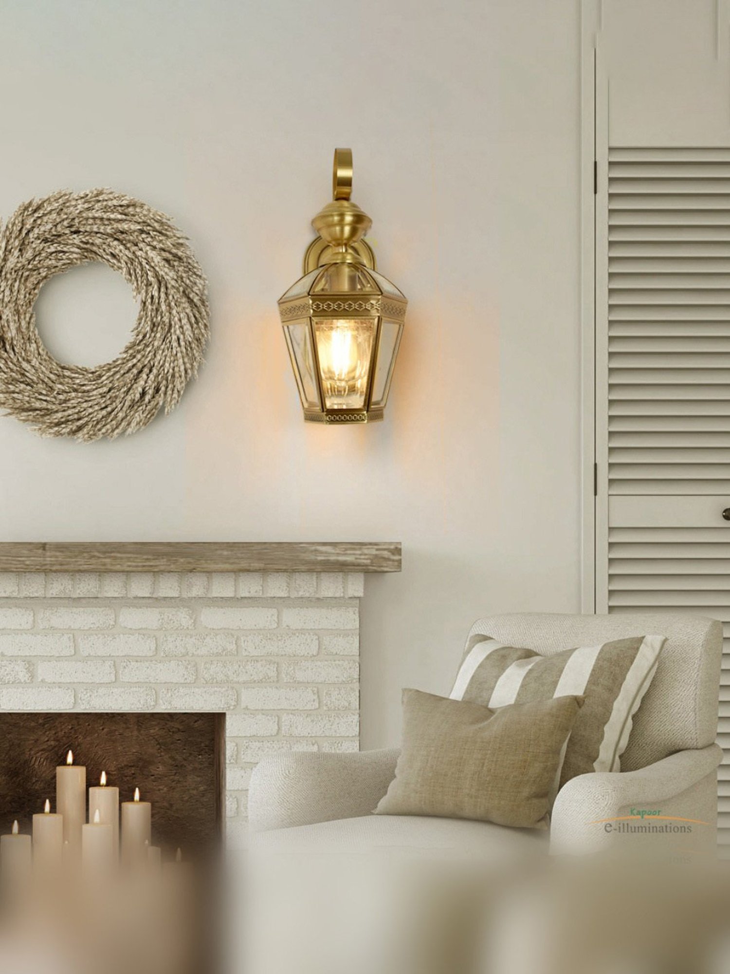 Kapoor E Illuminations Thorton Classic Golden Metal Wall Sconce - Set of 1