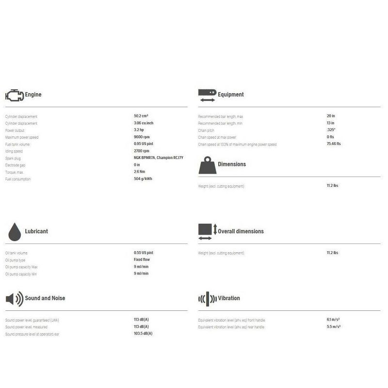 Husqvarna 450E 20 Inch Bar 50.2cc 3.2 HP X-Torq Gas Powered 2 Cycle Chainsaw