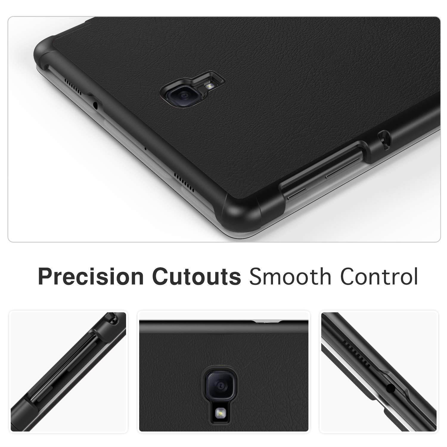 MoKo Case for Samsung Galaxy Tab A 10.5 2018 - Ultra Lightweight Slim-Shell Stand Cover Case with Auto Wake/Sleep Function for Samsung Galaxy Tab A 10.5 Inch SM-T590/T595/T597 Tablet, Black