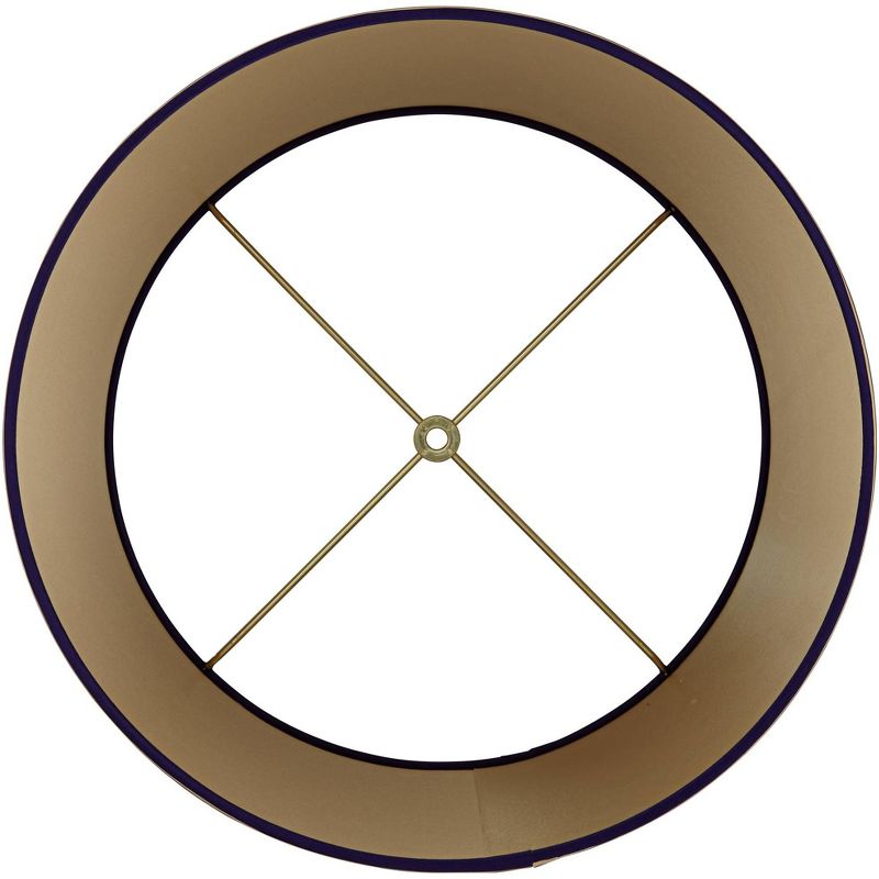 Springcrest Dark Purple Medium Drum Lamp Shade with Gold Trim 14" Top x 16" Bottom x 11" High (Spider) Replacement with Harp and Finial