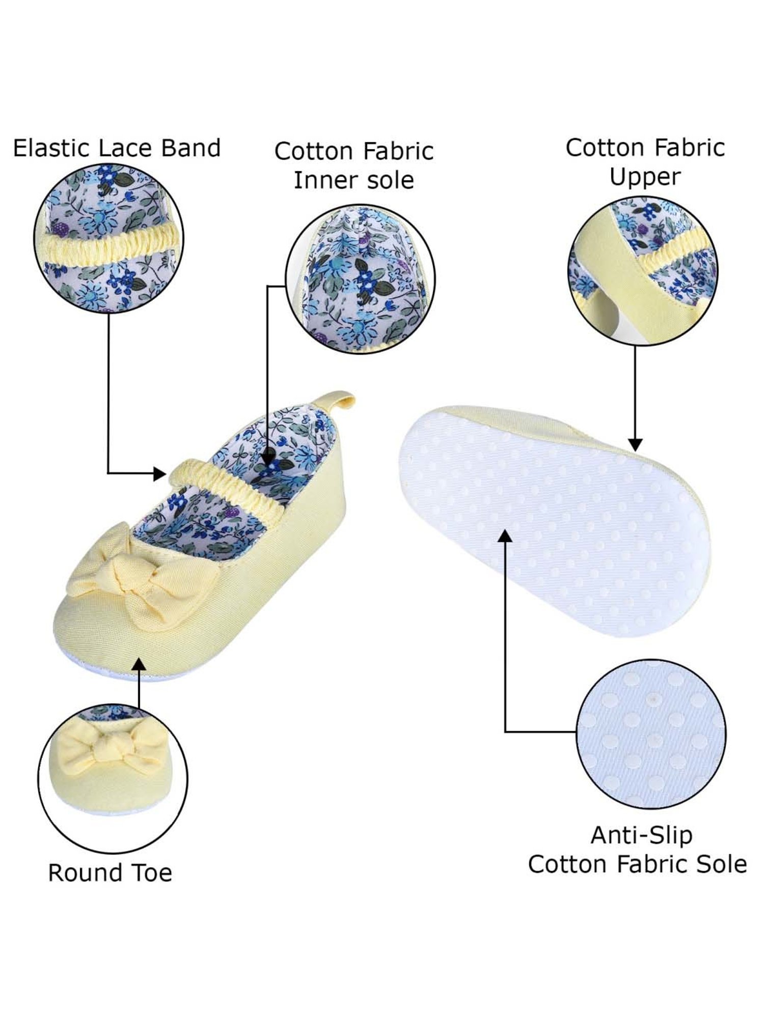 Baby Moo Kids Yellow & Blue Mary Jane Shoes