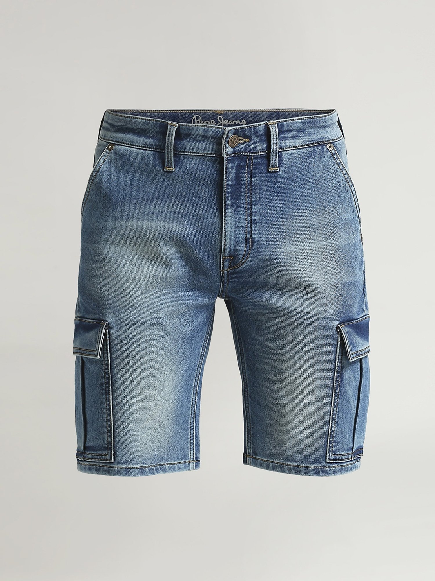 Pepe Jeans Light Indigo Blue Regular Fit Denim Shorts