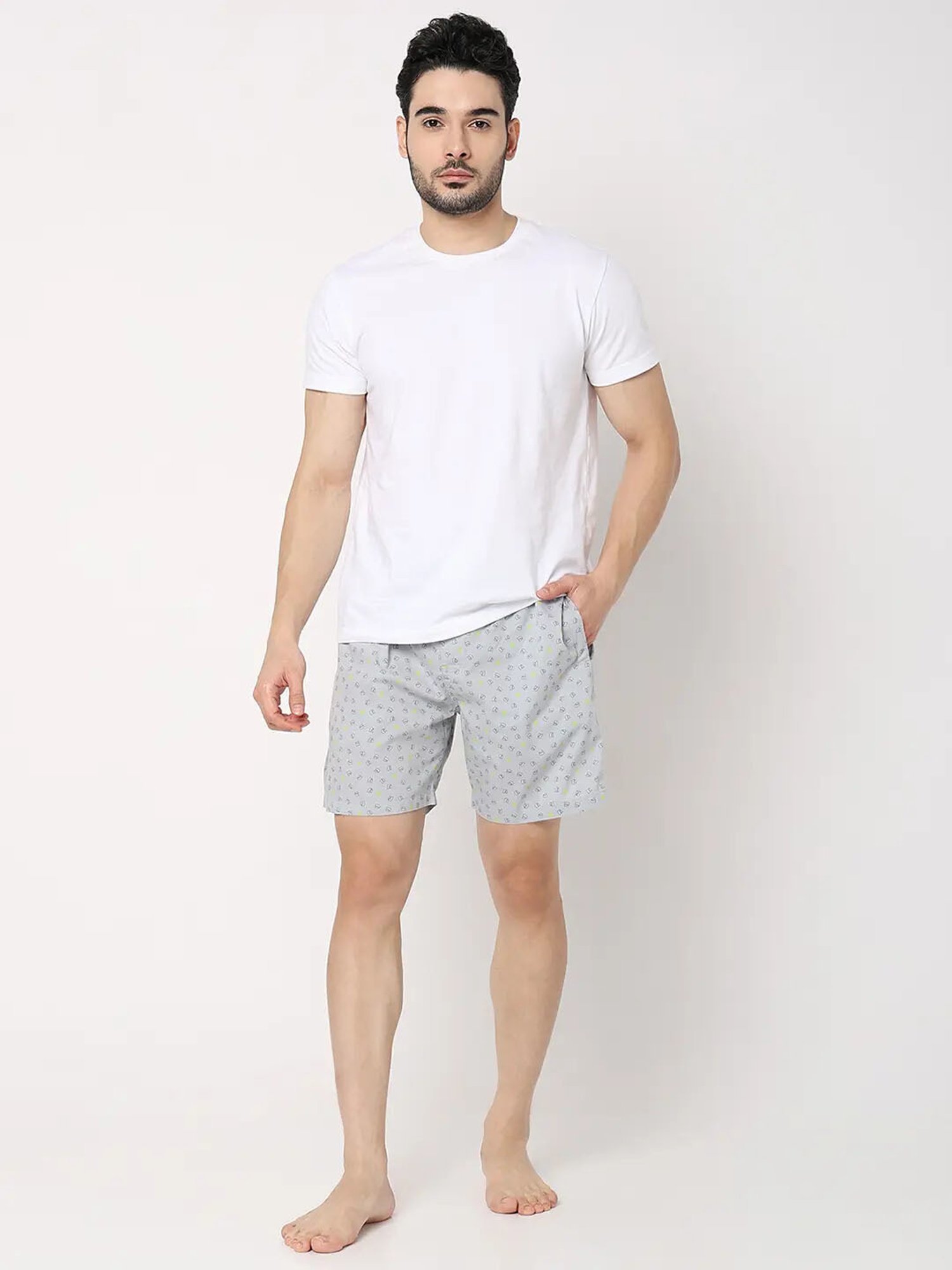 UnderJeans by Spykar Snowfall Blue Printed Boxer Shorts