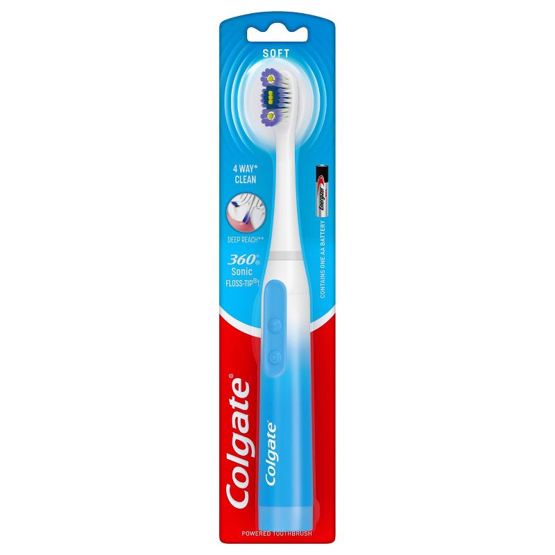 Colgate 360 Floss Tip Deep Reach Bristles Sonic Powered Battery Toothbrush - Soft - 1ct