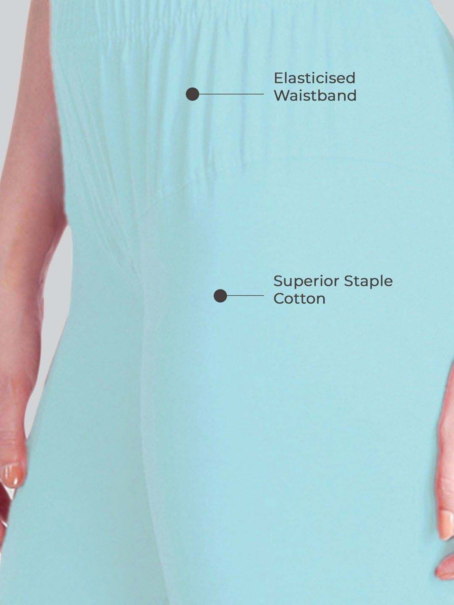 Lyra Pastel Blue Cotton Full Length Leggings