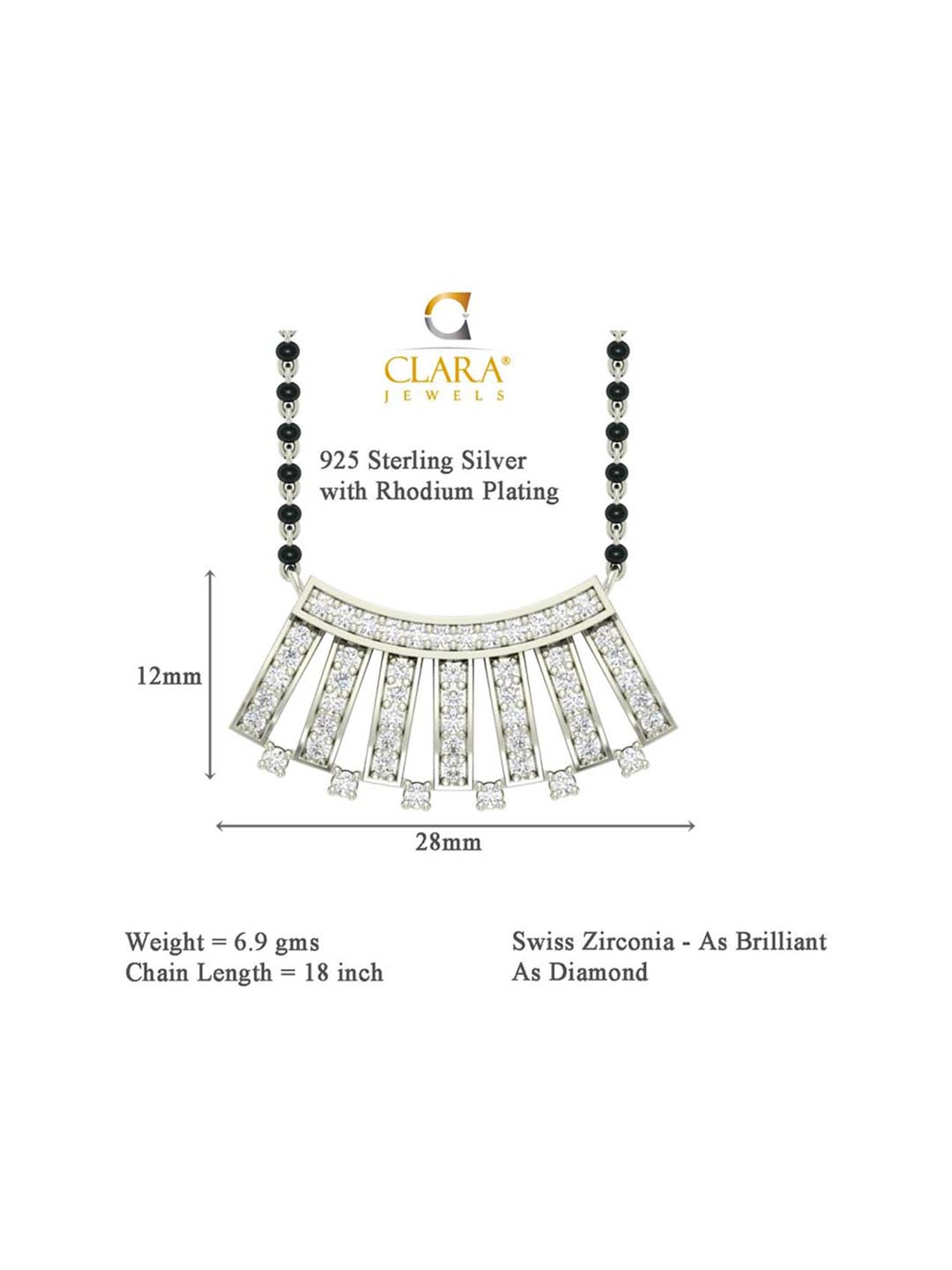 March by FableStreet 92.5 Sterling Silver Floral Mangalsutra for Women