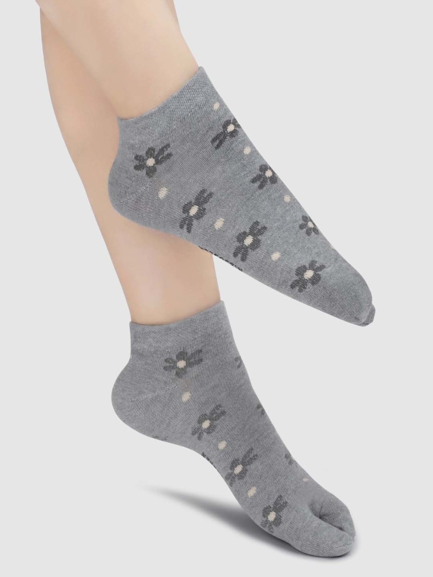 NEXT2SKIN Grey & Beige Cotton Thumb Socks - Pack Of 3