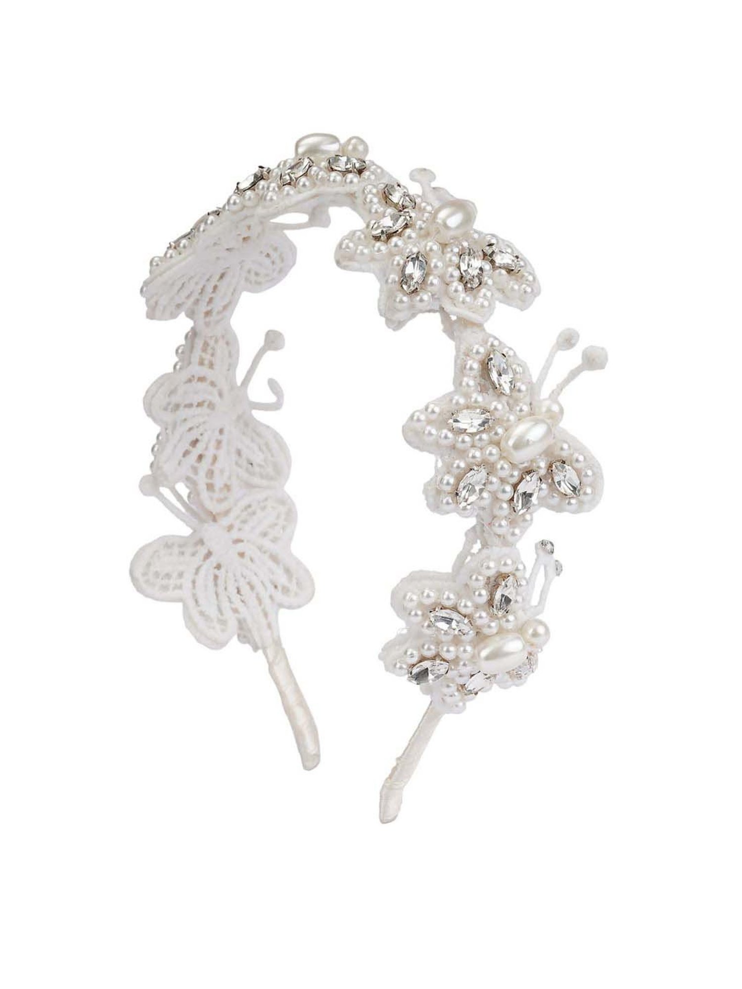 Choko White Embellished Hair Band