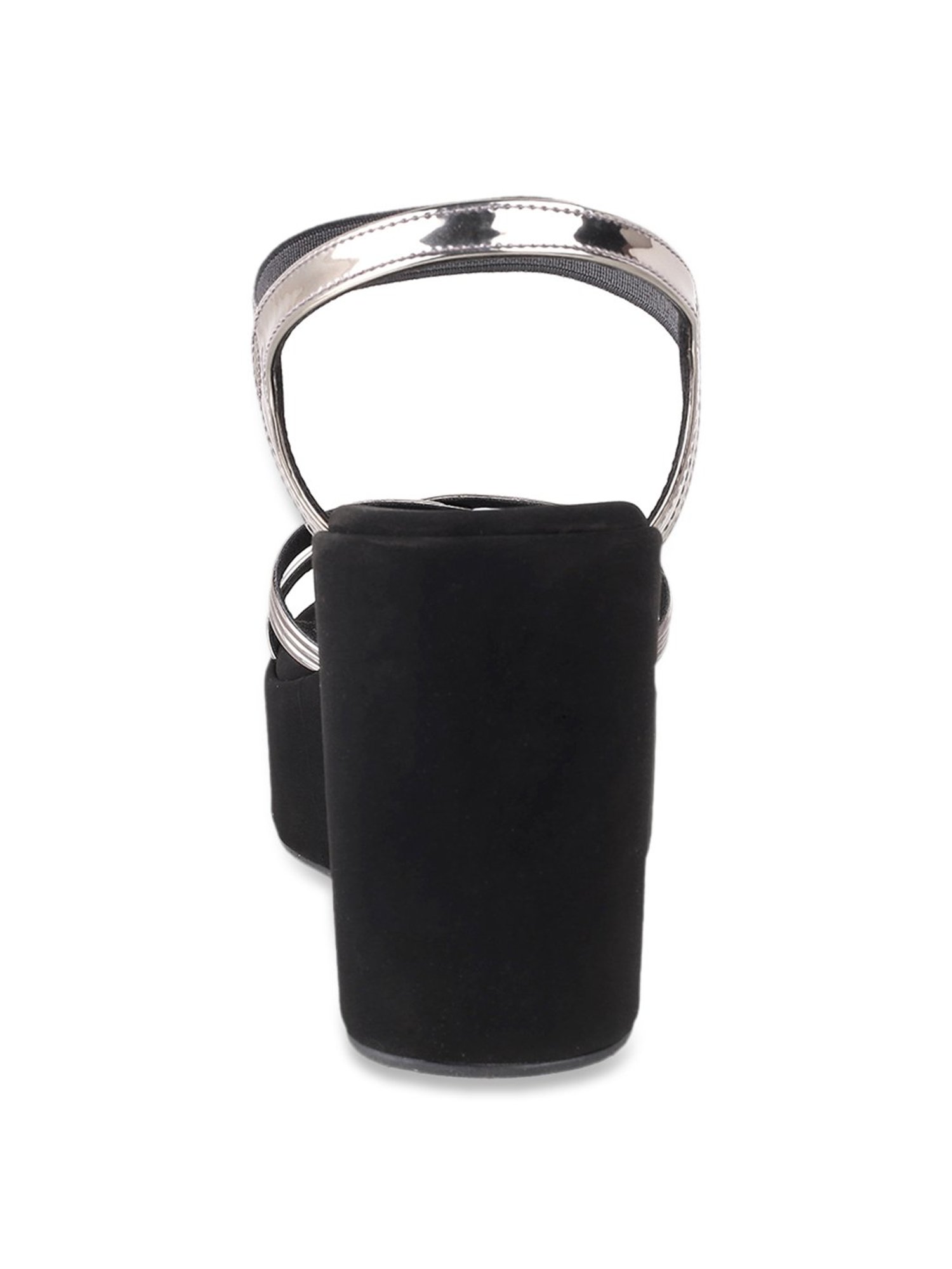 Mochi Women's Gun Metal Cross Strap Wedges