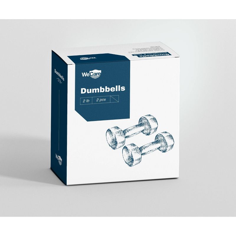 WECARE Neoprene Dumbells 2pc - Blue 2lbs