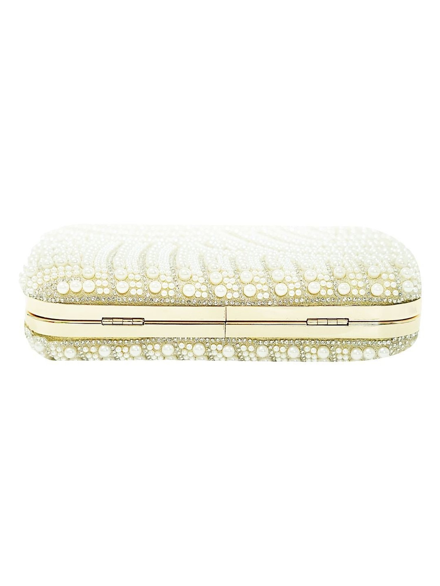 Horra Cream Embellished Clutch