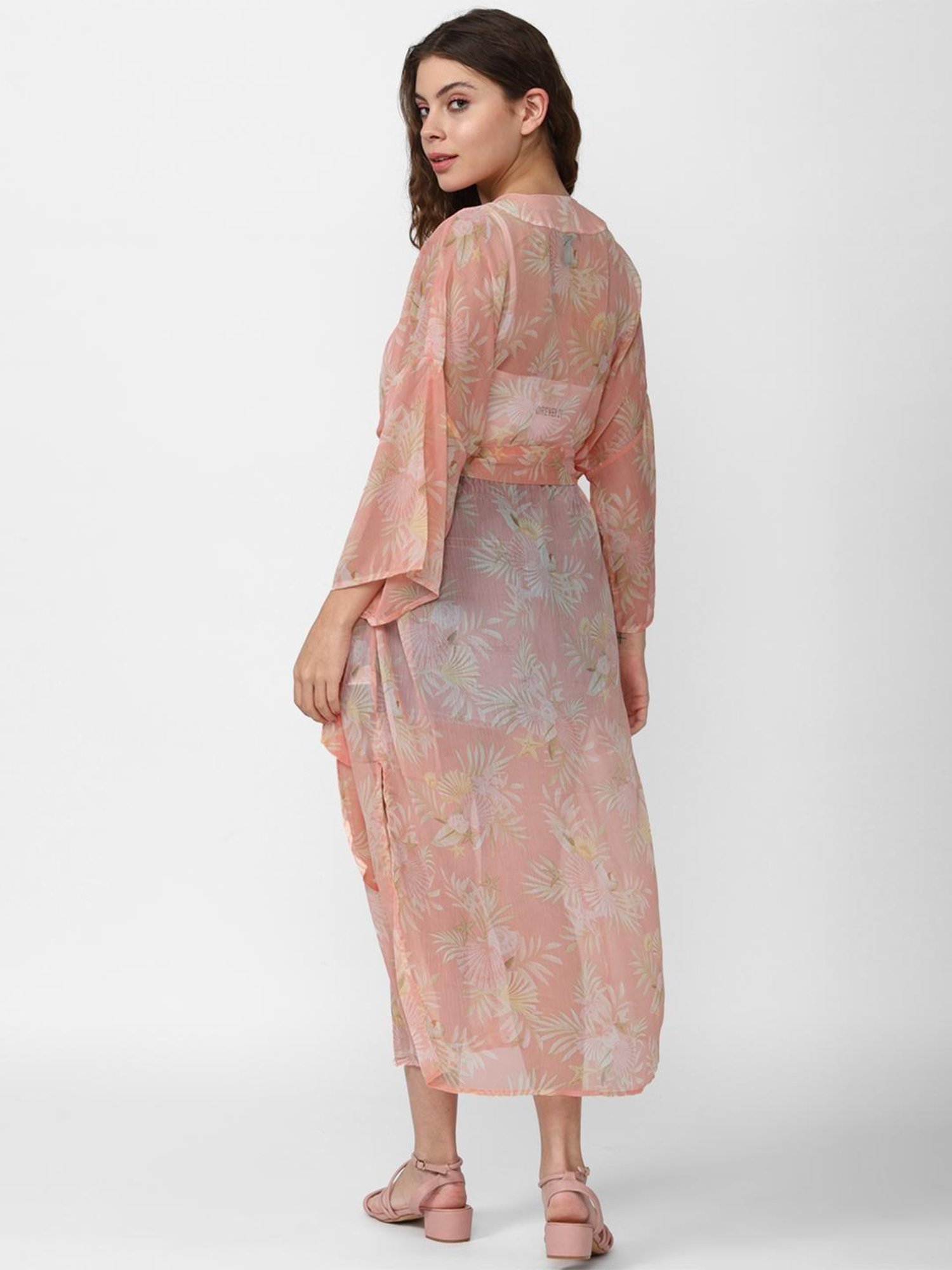 Forever 21 Peach Printed Shrug