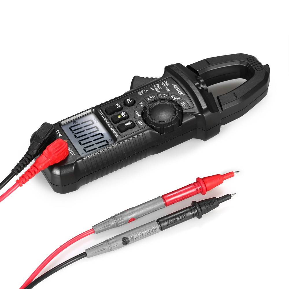 MESTEK Professional True RMS LCD Digital Clamp Meter Multimeter AC/DC Voltage AC Current Continuity Tester