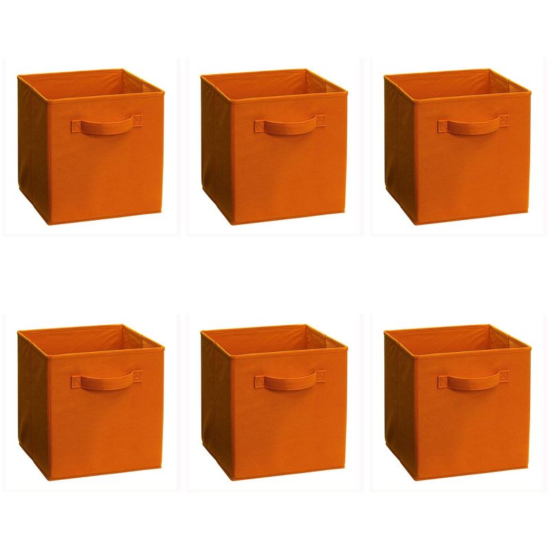 ClosetMaid 5153300 Nonwoven Polypropylene Fabric Multiple Item Spacious Storage Organizer Cube with Two Handle Design, Fiesta Orange (6 Pack)