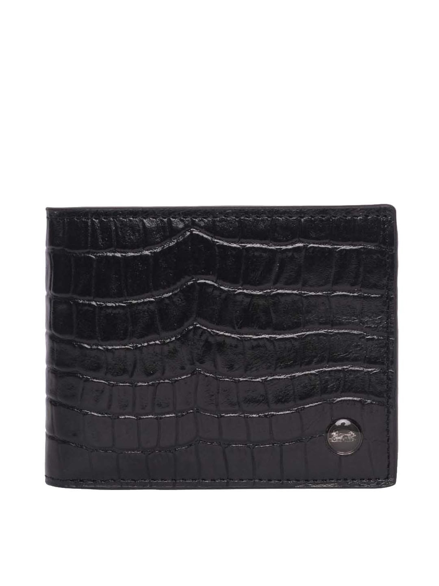BELWABA Black Casual Leather Bi-Fold Wallet for Men