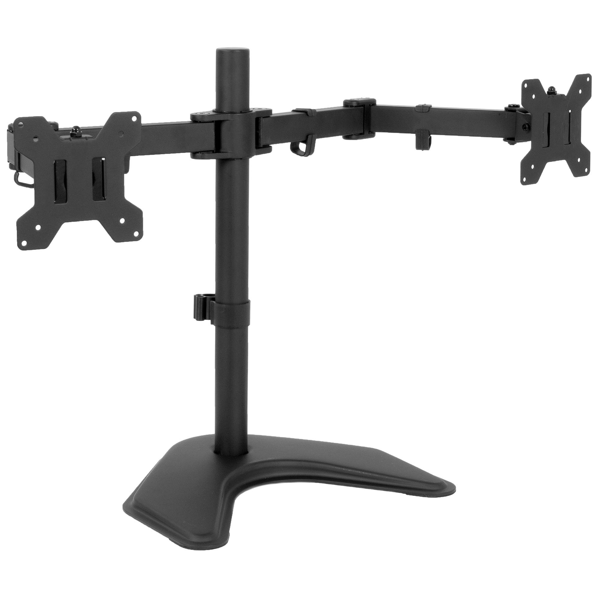 VIVO Full Motion Dual Monitor Free-Standing Desk Stand VESA Mount Double Joints | Holds 13" to 32" Screens (STAND-V102K)