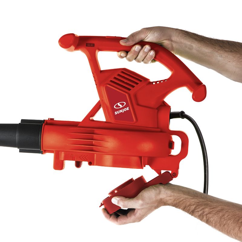 Sun Joe SBJ603E-RED 3-in-1 Electric Blower | 240 MPH | 13 Amp | Vacuum | Mulcher (Red)
