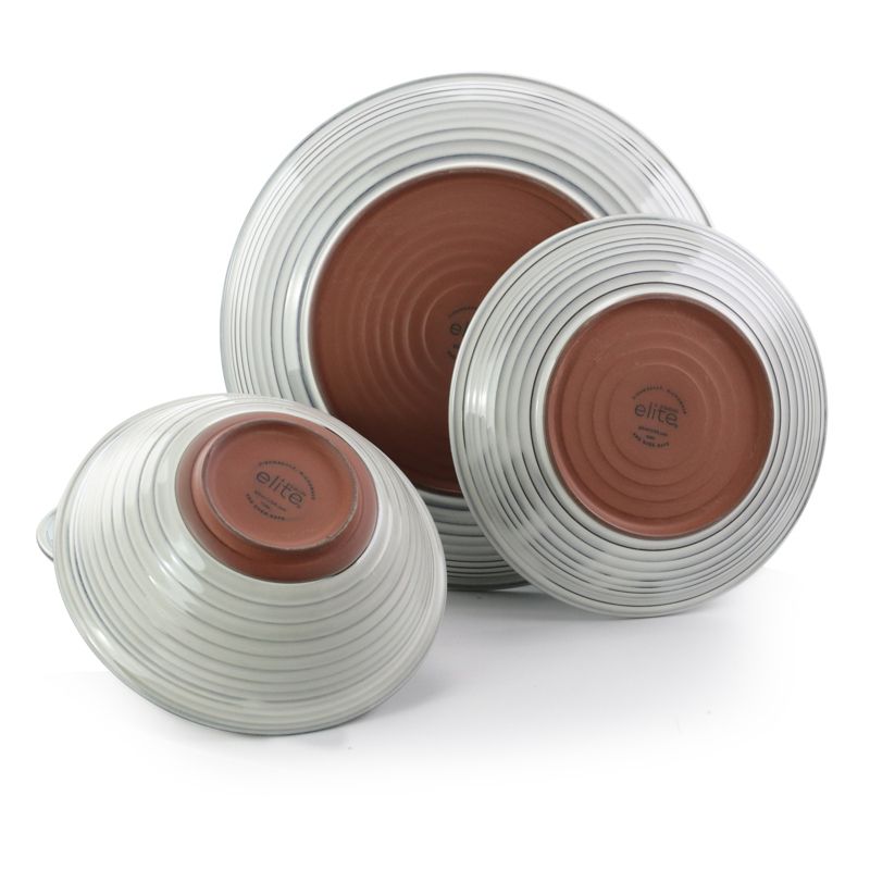 Vremi 16 Piece Multicolor Porcelain Dinnerware Set with 4 Dinner Plates, 4 Dessert Plates, 4 Salad/Soup Bowls, & 4 Coffee/Tea Mugs