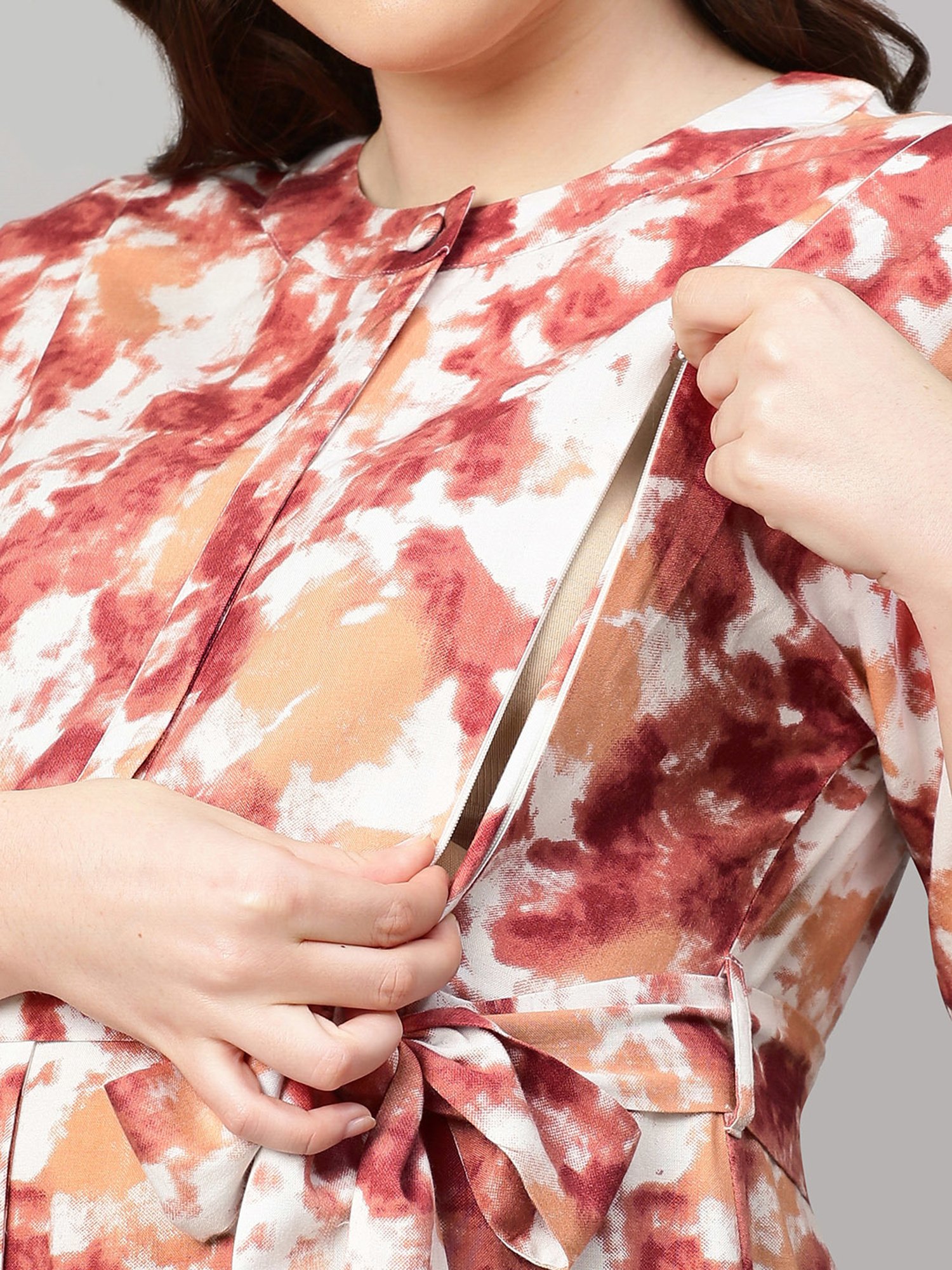 MomToBe Multicolor Printed Maternity Dress