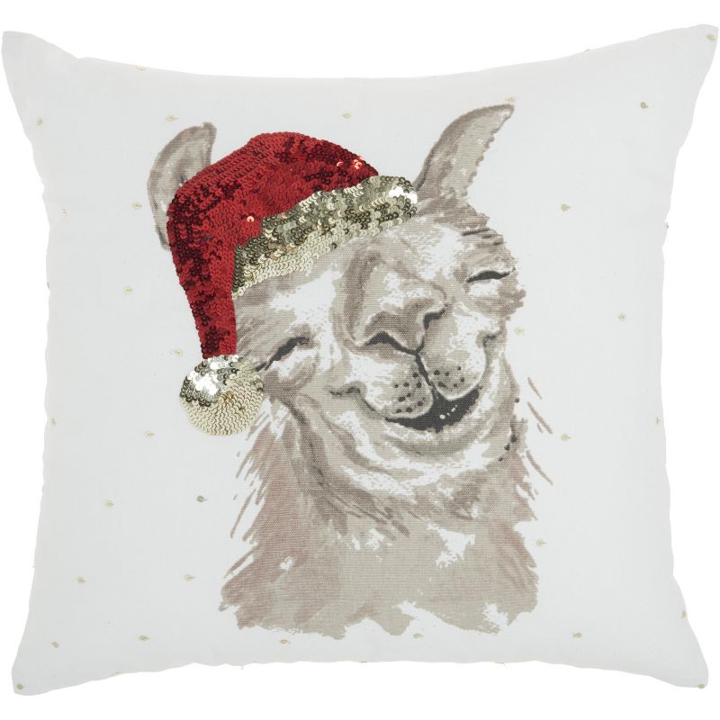Nourison Home For The Holiday Llama 18" x 18"