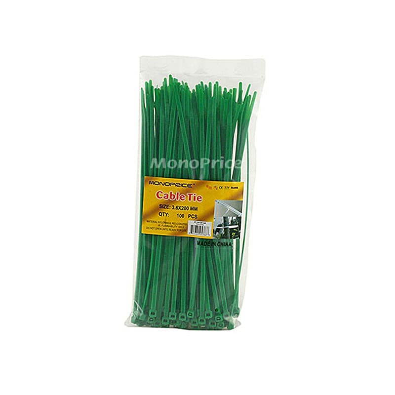 Cable Tie 8 inch 40LBS 100pcsPack Green