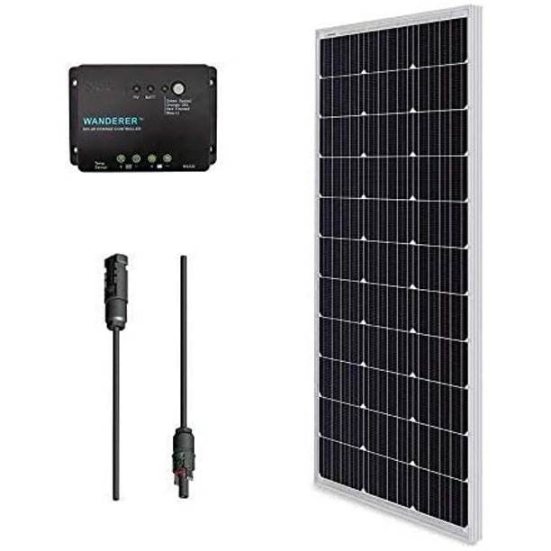 Renogy 100W 12V Monocrystalline Solar Panel Bundle Kit with 100W Solar Panel, 30A Charge Controller, 9in Adaptor Kit, A Pair of Branch Connectors
