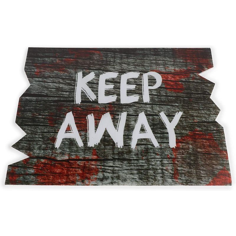 Spooky Central Set of 3 Halloween Yard Signs with Metal Stakes, Outdoor Decorations 16"x 12"