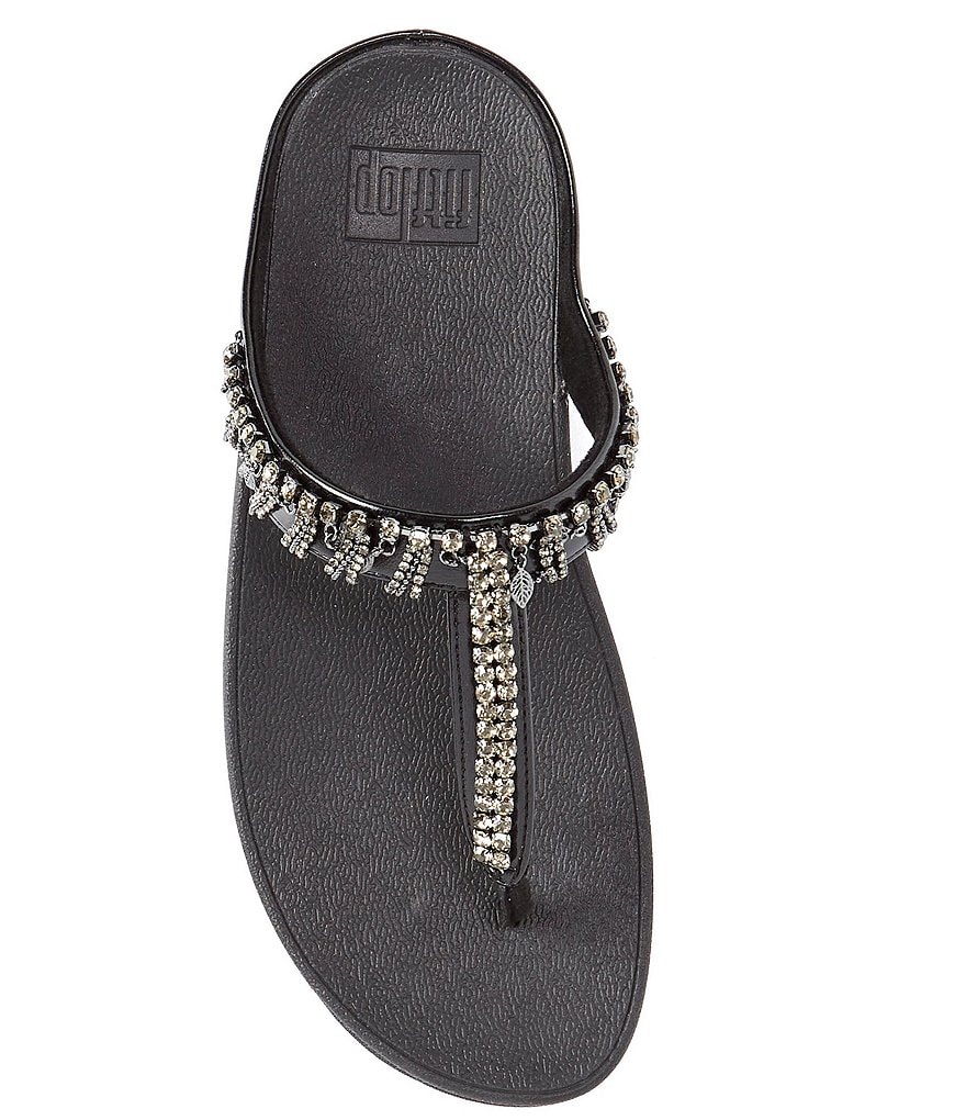 FitFlop Chandelier Crystal Embellished Toe Post Sandals