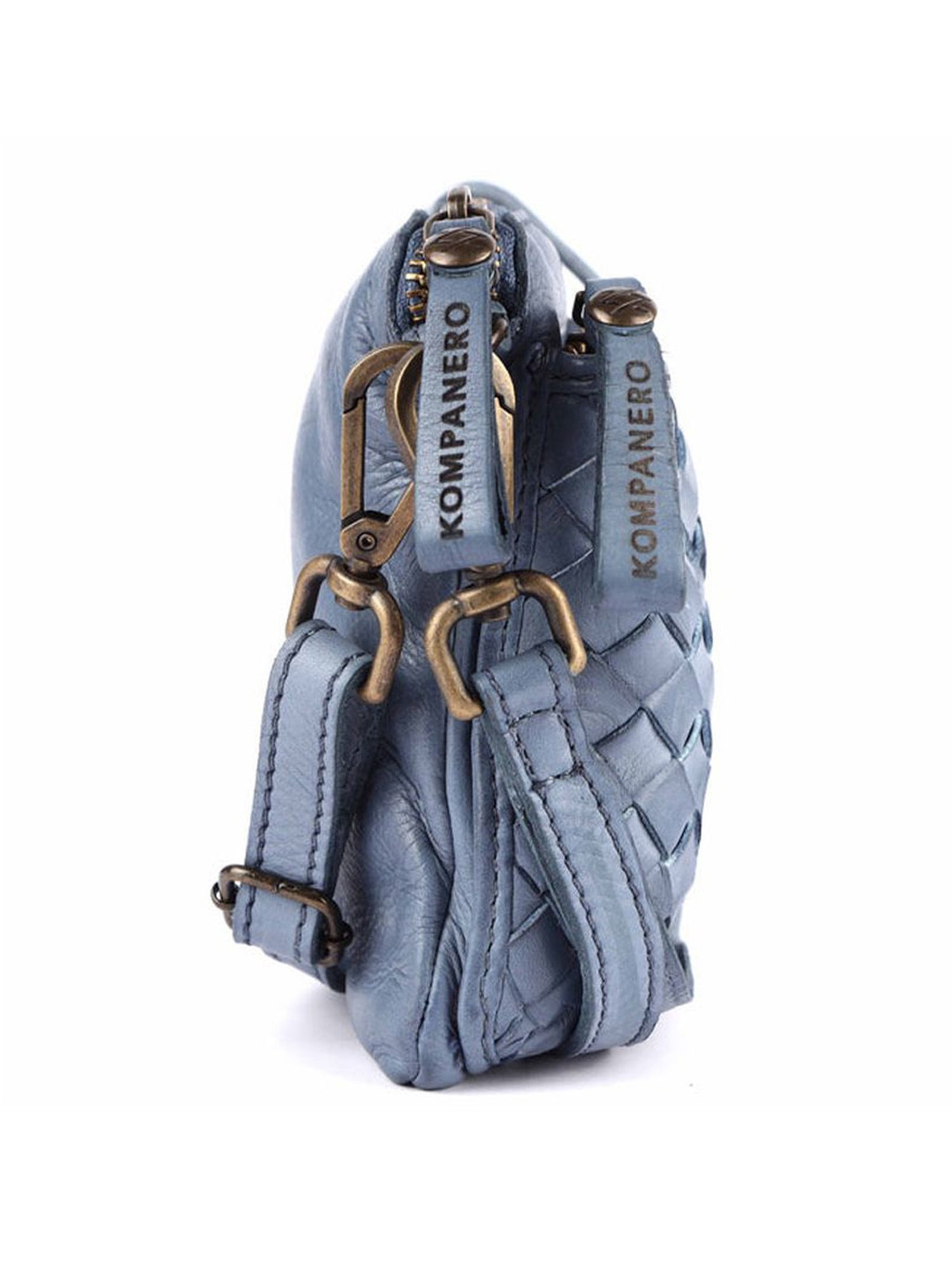 KOMPANERO Marquis Denim Leather Textured Sling Handbag