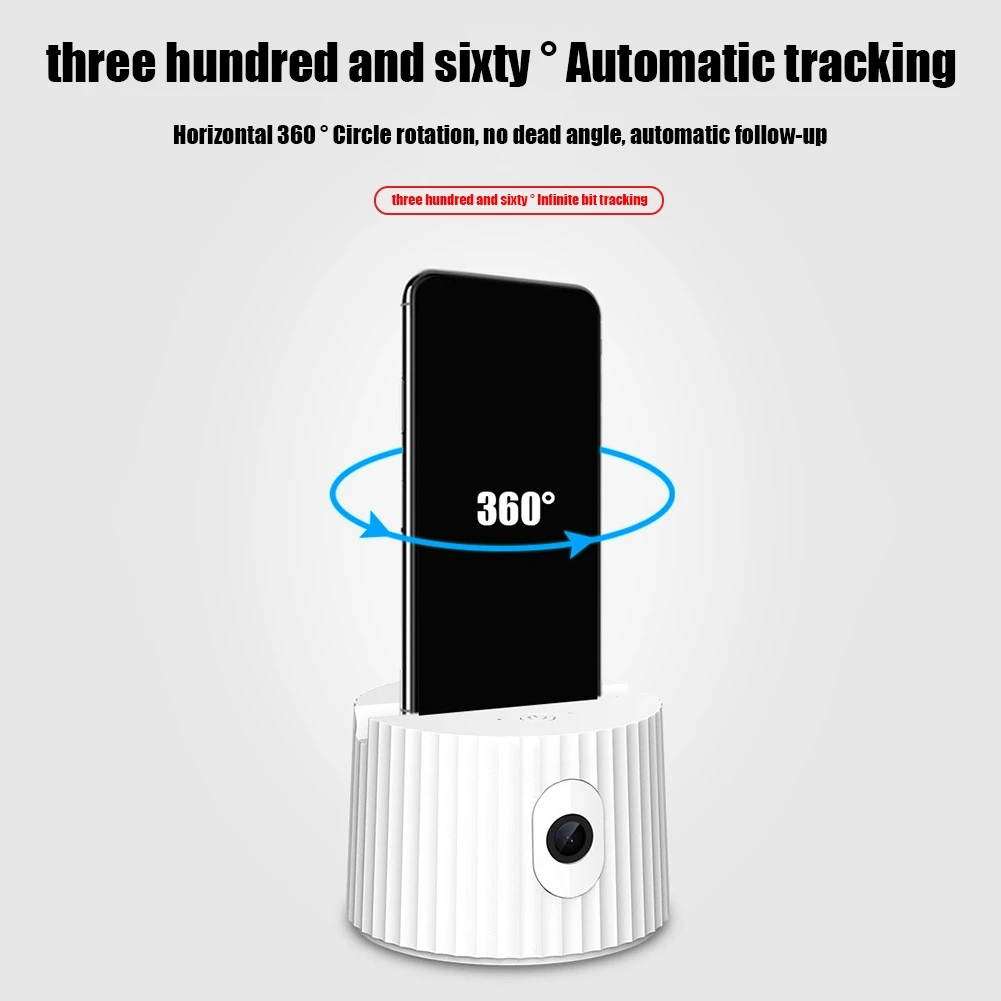 360 Rotation Tripod Live Smart Follow-Up Vlog Cradle Head Face Tracking Holder Supplies with Charging Cable Manual