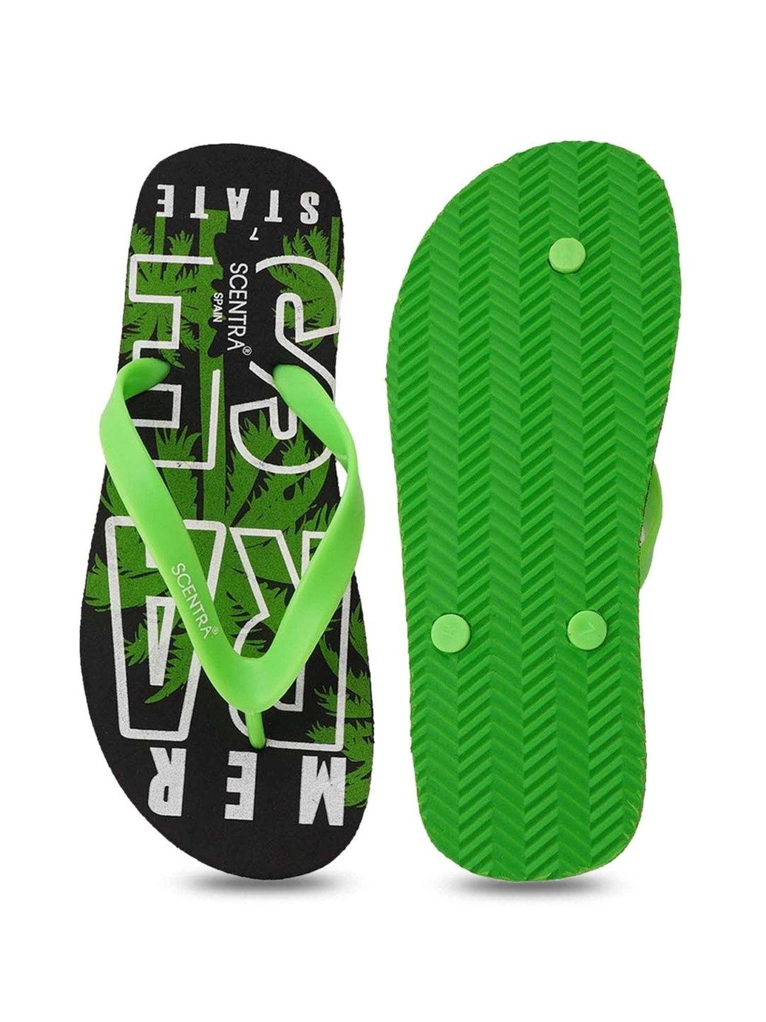 Scentra Men's Green Flip Flops