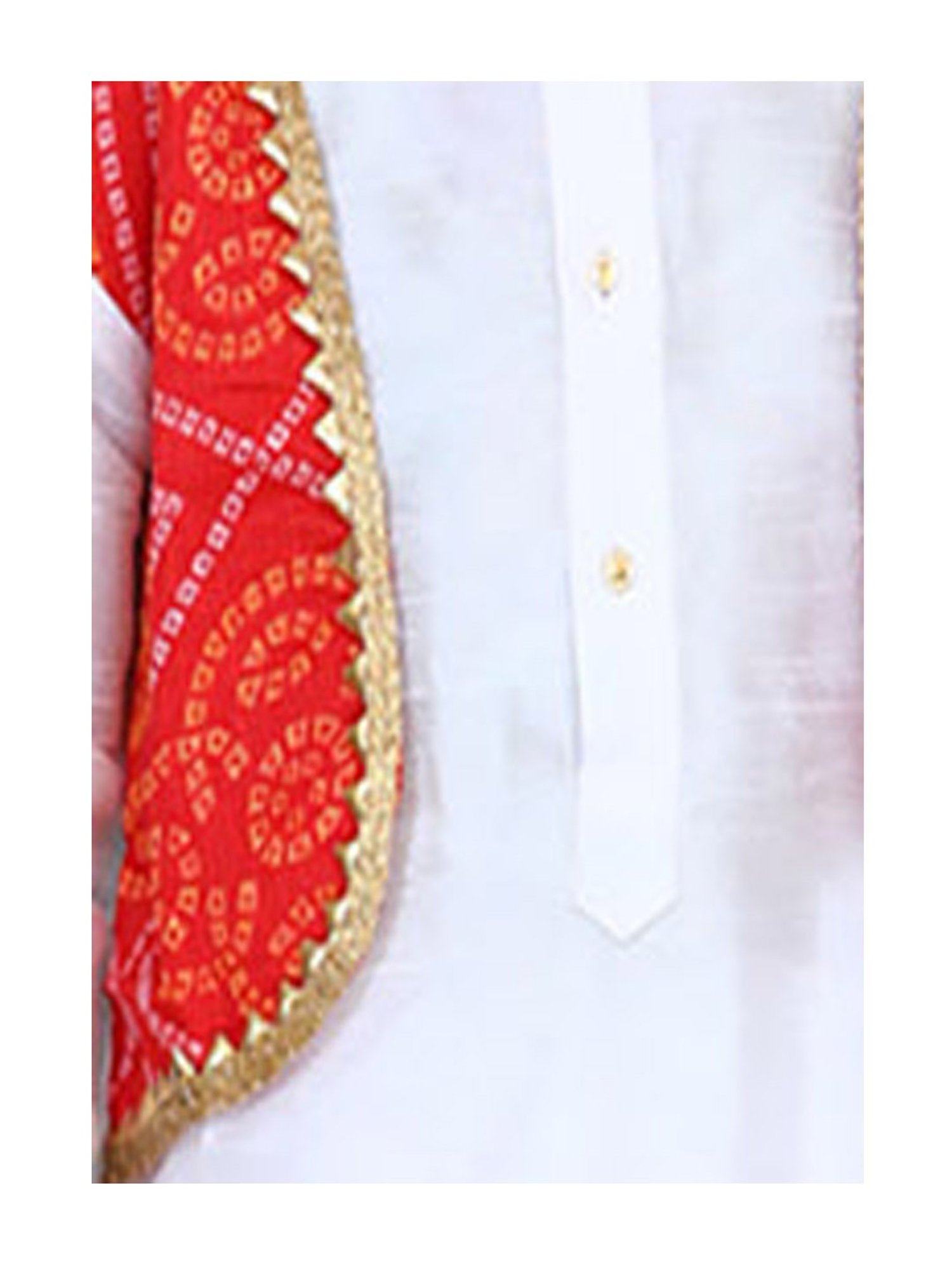 BownBee Kids White Solid  Kurta with Dhoti