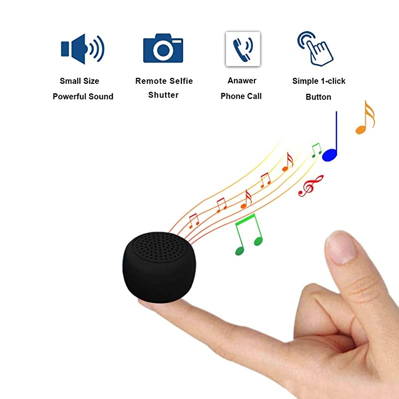 The Smallest Mini Bluetooth Speaker  BTS0011 Wireless Small Bluetooth SpeakerPortable Speakers for HomeOutdoorTravelRechargeableCompatible with iPhone Samsung Black