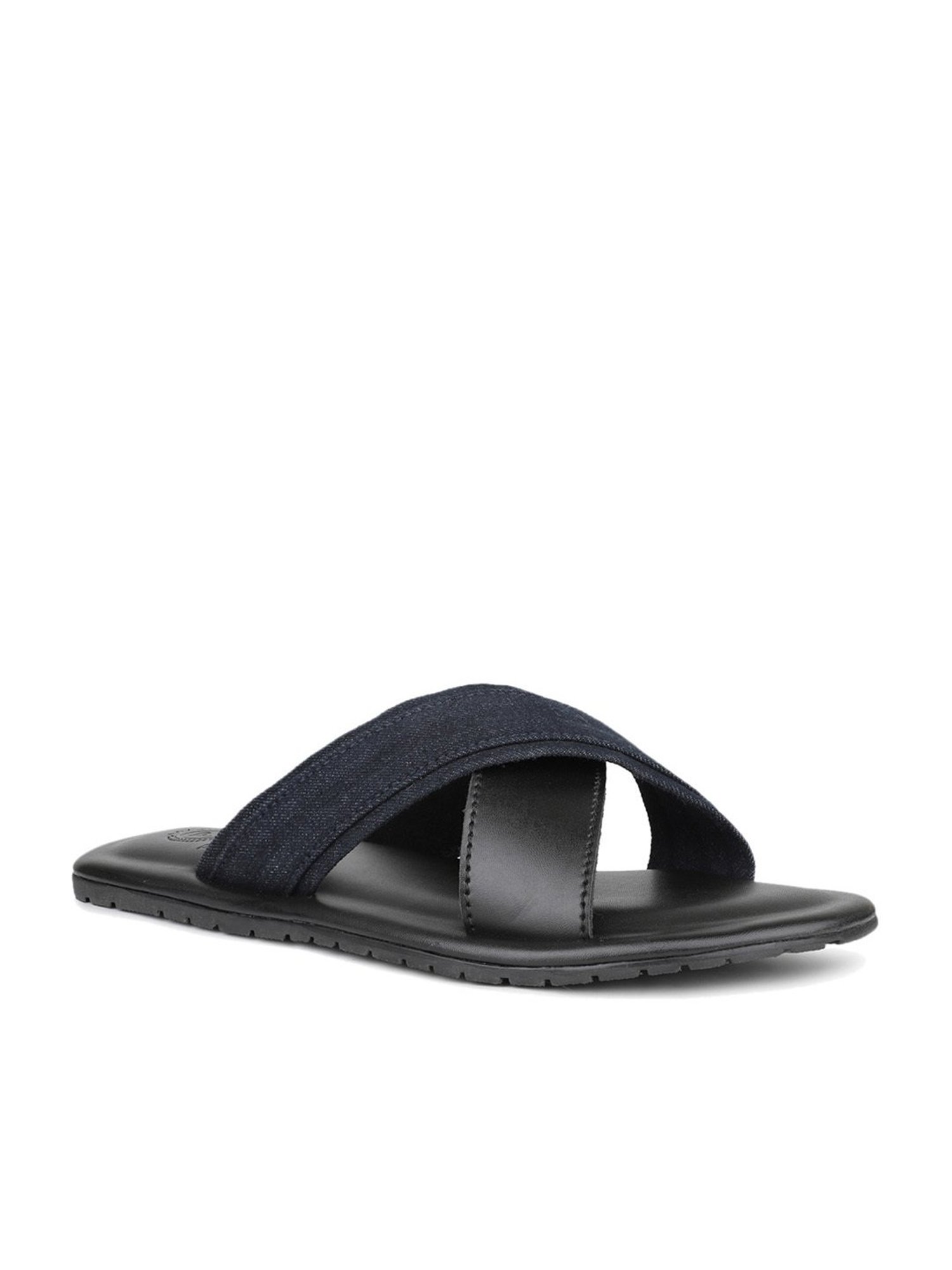 Privo by Inc.5 Men's Black Cross Strap Sandals
