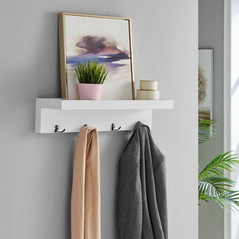 26.6" x 5.75" Coat Rack and Shelf White - Danya B.