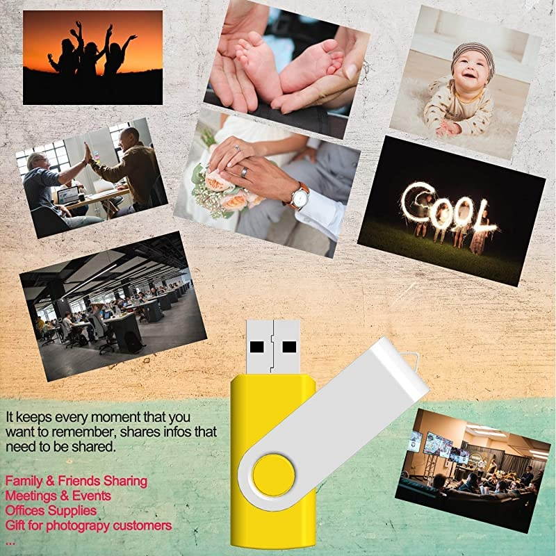 16GB Flash Drive, USB Flash Drive Bulk 16GB  Bulk Memory Stick 16 GB Multipack Thumb Drives 10 Pack Swivel 16gb Gig Stick USB2.0 Pen Drive for Data Photography Storage, Mixed Colors