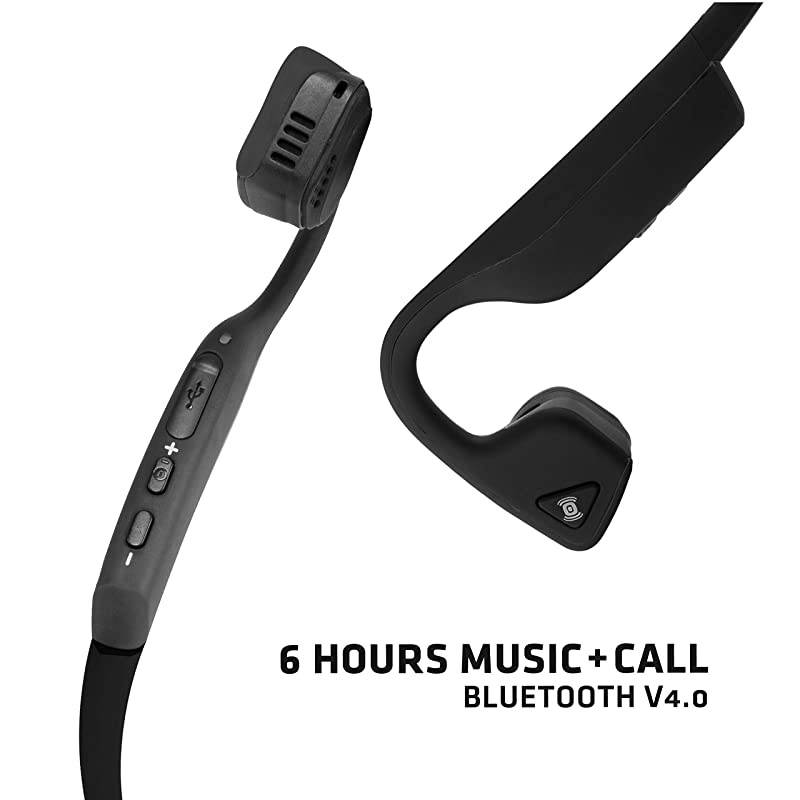 AS600BK Titanium Open Ear Wireless Bone Conduction Headphones Compatible with Bluetooth Black