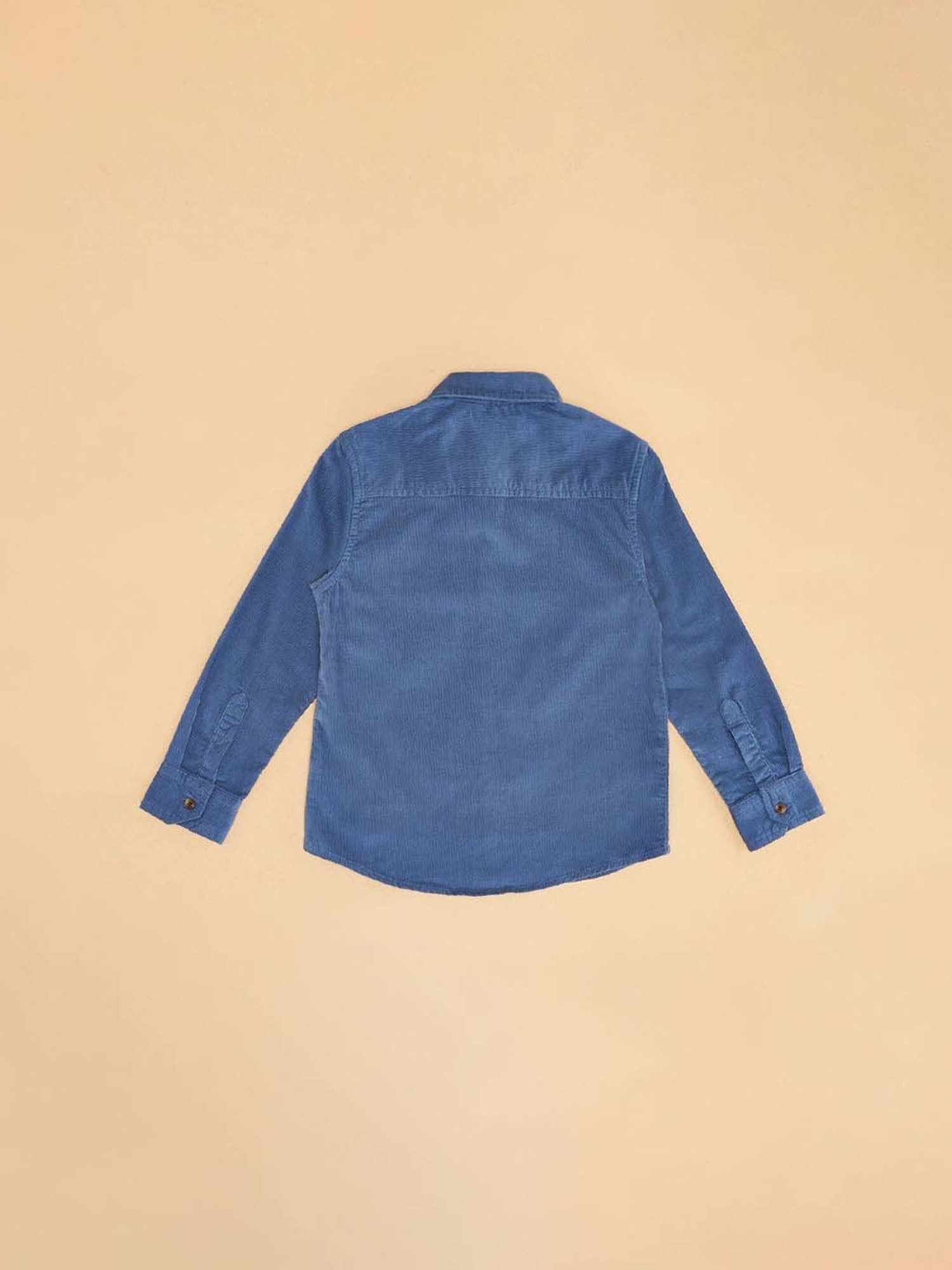 Mothercare Kids Blue Cotton Self Pattern Full Sleeves Shirt